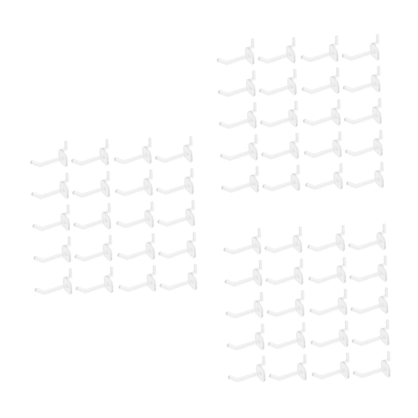 FRCOLOR 150 PCS  Clear Peg Board Hooks Effective Storage and Display Pegboard Hooks  Plastic Hooks for Garages Retail Spaces and Workshops