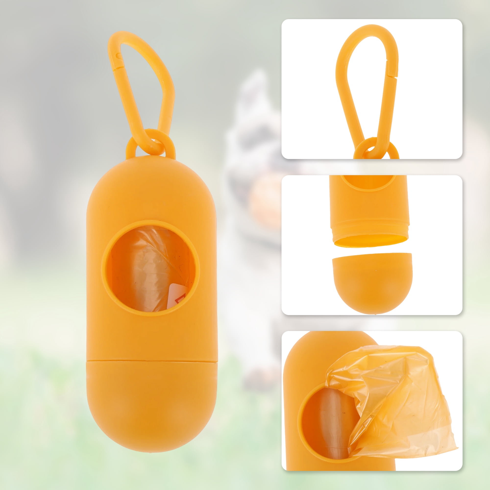 Unique Bargains Pill-shaped Poop Bag Dispenser 4 Pcs Yellow, Black, Green, Blue