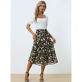 thumbnail image 2 of DARING DIVA Women's Chiffon Tiered A-Line Maxi Skirt M Blacks, 2 of 6
