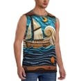 thumbnail image 2 of Fuzoiu Whimsical Sailboat Ocean Art Print Men's Sleeveless T-shirt,Sleeveless Tee Shirts,Quick-Dry Athletic Tank Top for Gym, Running, Sports & Outdoor Activities-Small, 2 of 7