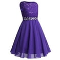 thumbnail image 2 of Kaerm Flower Girl Sequin Lace Chiffon Sleeveless Wedding Party Dresses Birthday Pageant Ball Gown Purple 10, 2 of 7