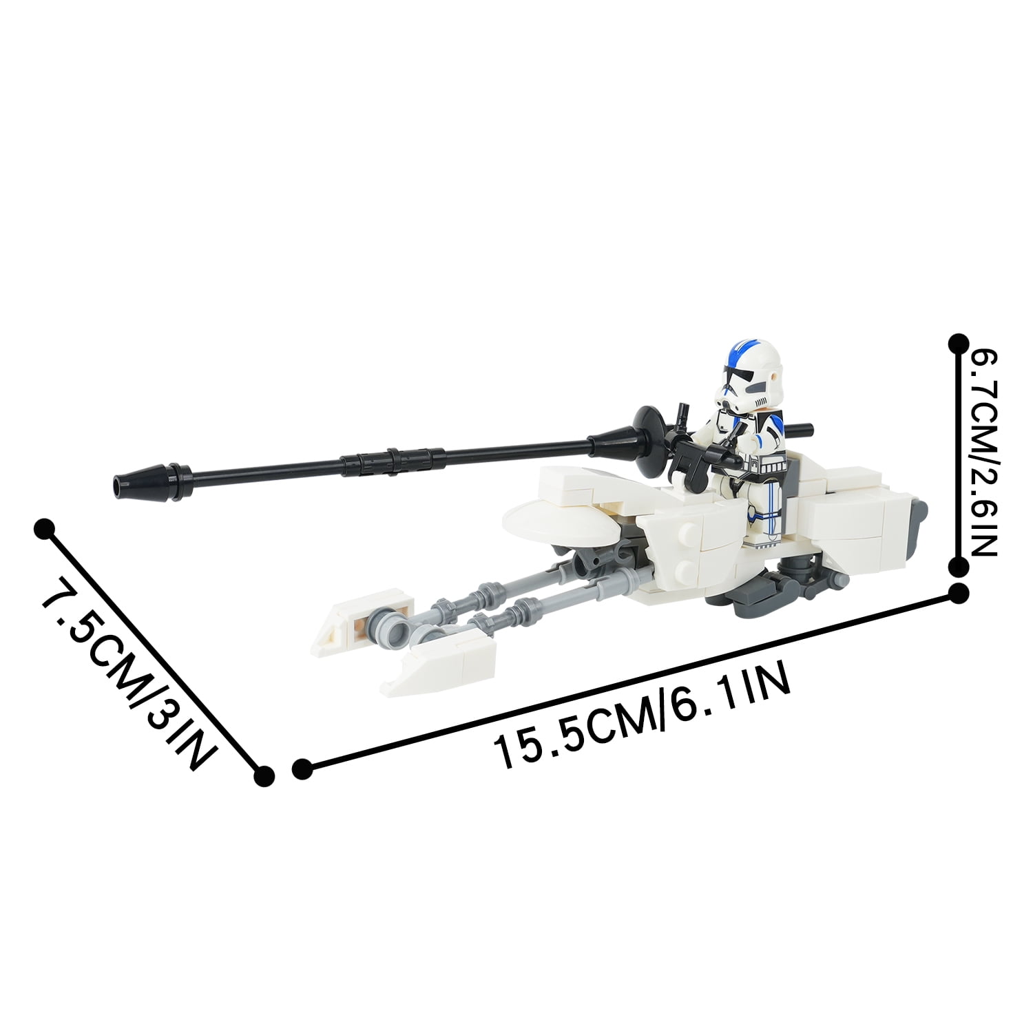 Star Wars Lancer Speeder Bike 501st Clone Trooper MOC Building Block Set 96pcs Walmart