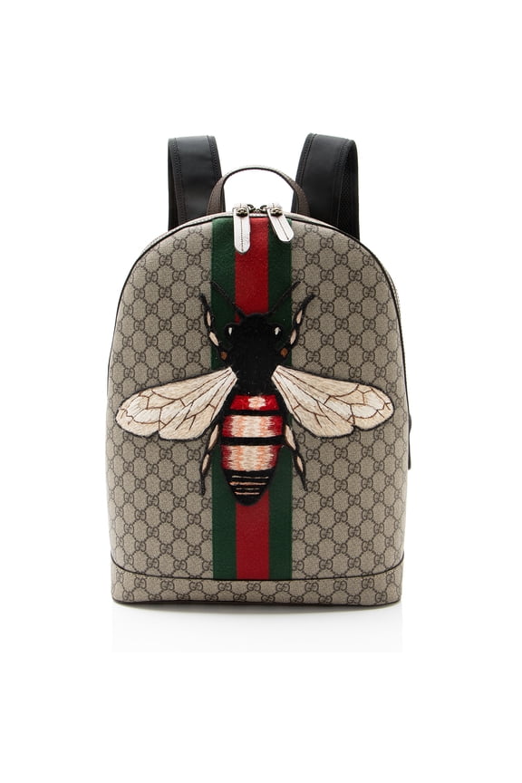 Pre-Owned Gucci GG Supreme Animalier Bee Backpack