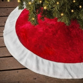 Jupe pour sapin de Noël rouge et blanche 90 cm Jupe décorative pour