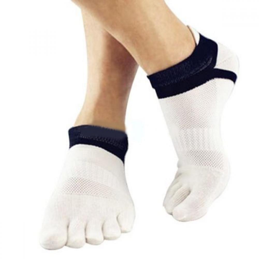 Toe Socks Outdoor Men's Breathable Cotton Toe Socks Running Sock Pure Sports Comfortable 5 Finger Toe Sock with Full Grip Exercise - image 1 of 5