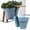 Blue, variant on Double Hanging Rail Planter - 2 Tier Self Watering Window Box with Drainage Holes for Flower Pots, Large Outdoor Planters for Patio Balcony Garden