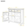 thumbnail image 7 of 35.4" Buffet Sideboard with 2 Carved Glass Doors, Modern Wooden Accent Storage Cabinet with 2 Drawers & Adjustable Shelf, Elegant Console Table Sofa Table with Metal Handles for Living Room, Black, 7 of 7
