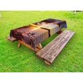 thumbnail image 1 of Coastal Outdoor Tablecloth, Lake Rotorua Dramatic Sunrise North Island New Zealand Morning Scenic Scenery, Decorative Washable Fabric Picnic Table Cloth, 58 X 84 Inches,Yellow Red Black, by Ambesonne, 1 of 2