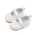 thumbnail image 2 of nvzhuang Baby Girl Dress Shoes Bowknot Mary Jane Flats Quilted Crib Shoes with Non-Slip Rubber Sole, 2 of 9