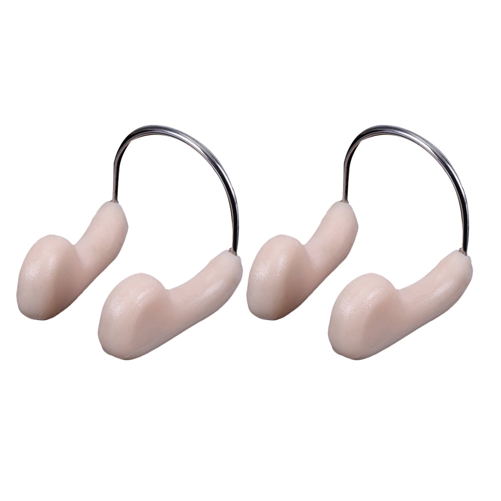 2Pcs TPR Swimming Nose Clip Anti Choking Professional Underwater Nose Protection Fleshcolor