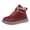 Red, variant on Women's Winter Lace-Up Sneakers - Mid Top Canvas Shoes with Fleece Lining & Thick Sole for Warmth, Height and Casual Everyday Wear Coffee