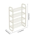 thumbnail image 3 of AuroraX White Shoe Rack Metal 4 Tier Small Stainless Steel Shoe Rack Organizer Free Standing Sturdy Vertical Space-Saving Corner Minimalist Shoe Storage Organizer for Closet,Entryway,Door, 3 of 6