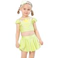 thumbnail image 5 of Girls Princess Two Piece Swimsuit Set Ruffle Bathing Bikini Suit Role Play Swimwear, 5 of 7