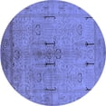 thumbnail image 1 of Ahgly Company Machine Washable Indoor Round Oriental Blue Industrial Area Rugs, 7' Round, 1 of 4