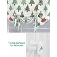 thumbnail image 3 of Christmas Tie Up Curtains for Windows 45 Inch Length Balloon Curtains Kitchen Adjustable Balloon Window Shade Winter Xmas Trees Country Farmhouse Rustic Tie Up Valance Bathroom Curtain Window 42"x45", 3 of 6