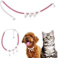 thumbnail image 2 of (30+7 cm, amarillo) Collar para mascotas Collar para mascotas con campana ajustable Moda Lindo Perros Gatos Collar Aleación PU Azul Rojo Rosa Negro Suministros para mascotas, 2 of 5