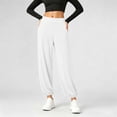 thumbnail image 5 of VV AVEORS Womens Wide Leg Sweatpants Cozy Casual Jogger Pants Baggy Elastic High Waisted Athletic Yoga Pants With Pockets White 2XL, 5 of 7