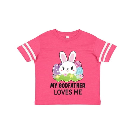 

Inktastic My Godfather Loves Me with Bunny and Easter Eggs Gift Toddler Toddler Girl T-Shirt