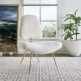thumbnail image 4 of Modway Ponder Sheepskin Fur & Stainless Steel Lounge Chair in White and Gold, 4 of 6