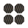 thumbnail image 2 of Kll Octagon Drink Coasters Set Of 4,Pu Leather Absorbent Coasters Set Decorative Coffee Cup Coasters Housewarming Gift For Home Decor-Mardi Gras Fleur De Lis, 2 of 9