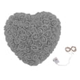 thumbnail image 3 of Foam Fake Roses Handcrafted Romantic Decorative Heart Shape Artificial Roses with String Light for Bedroom Wedding Gray, 3 of 7