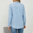 thumbnail image 5 of Qetyuw Women's Button Down Jean Shirts Casual Long Sleeve Classic Denim Blouses Relaxed Fitted Jean Shirt with Pockets Petite Lightweight Jean Jackets, 5 of 6