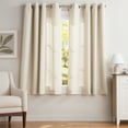 thumbnail image 2 of Exclusive Home Curtains Loha Linen Grommet Top Curtain Panel Pair, 54x63, Ivory, 2 of 8