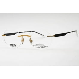 メガネ Hugo Boss Titanium Eyeglass Frame BOSS1416 0NZ Matte Gold Hugo Boss BOSS 1416 0NZ MATTE GOLD BLACK 51/19/145 MAN