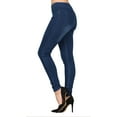 thumbnail image 2 of Lildy Women’s Real Denim Skinny Jean Jeggings, Stretchable Cotton Blend Material, Medium Blue Wash/Gold Stitching, Small/Medium, 2 of 5