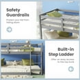 thumbnail image 6 of Mirightone Wooden Twin over Twin Floor Bunk Bed with Ladder, Low Twin over Twin Bunk Bed Frame, Upper Bed with Slats, Gray, 6 of 8