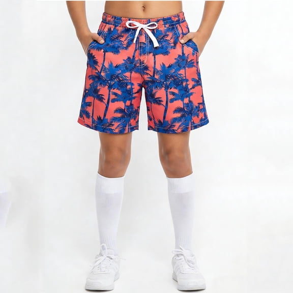 ATOGUTA Swim Shorts Boys Kids Swimsuits for Boys Swimming Bathing Suits Quick Dry Kid Board Short Purple, Size 6-15