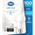 thumbnail image 1 of Great Value 100W A19 Daylight LED Bulbs 2-pack, 1 of 3