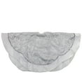 thumbnail image 3 of 48" Silver and White Flourish Christmas Tree Skirt with White Velveteen Trim, 3 of 4