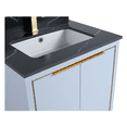 thumbnail image 5 of Fine Fixtures Opulence Collection 24 in. W x 18 in. D x 33 in. H Bathroom Vanity in Pastel Blue with Black Marble Sintered Stone Sink - Satin Brass hardware, 5 of 8