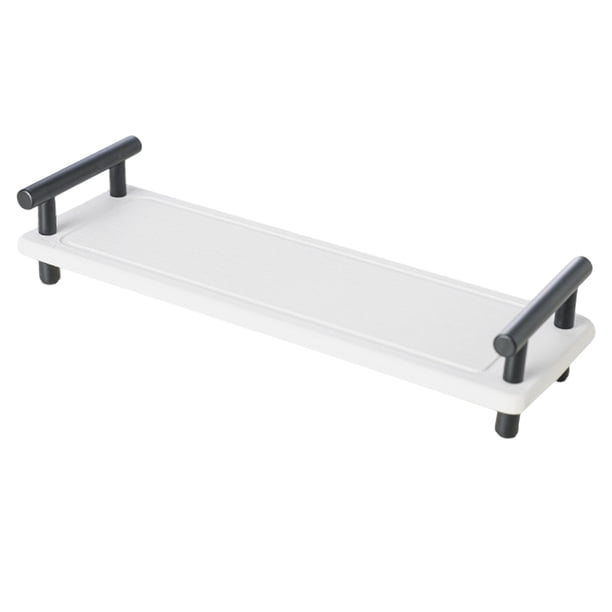 Bandeja de baño, bandeja de secado de piedra absorbente de secado rápido con asa, bandeja de diatomeas para fregadero, bandeja de tocador, organizador de jabón para fregadero, tapete de secado de