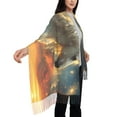 thumbnail image 5 of Cauagu Starry Sky White Horse Print Women Wrap Shawl tassels Scarves Retro Scarf 77.6"X28.3", 5 of 8