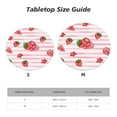 thumbnail image 7 of YFYANG Round Fitted Table Cloth, Waterproof Pink Striped Watercolor Strawberry Pattern Polyester Table Cover, Indoor Outdoor Decorative Tablecloths with Elastic Edge, 7 of 7