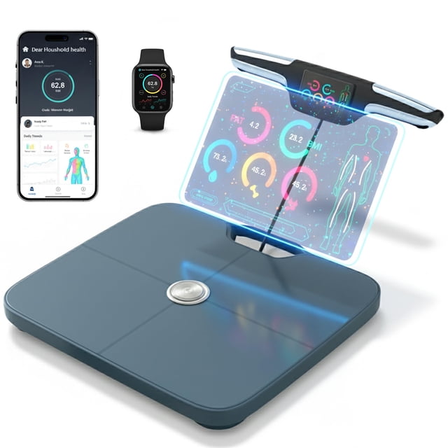 Premium Smart Digital Body Weight Scale FSA or HSA elegible - 8 Electrodes – 56+Metrics -Rechargeable- WiFi & Bluetooth - Full Body Analysis -T