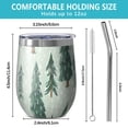 thumbnail image 5 of 12oz Stemless Wine Tumblers Light Green Christmas Tree Pattern Vacuum Insulated Stainless Steel Travel Tumbler Cups Mug with Lid and Straw for Champaign,Cocktail,Beer with Cleaning Brush, 5 of 5