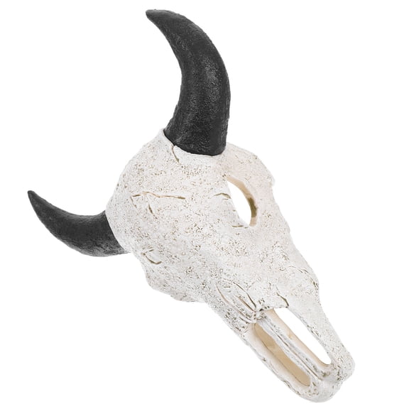 Raindrops Unique Bull Horn Skull Head Wall Decor Easy To Install Suitable For Home Office Party Decoration Faux Animal Head Wall Mount Art