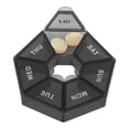 thumbnail image 2 of Unique Bargains 1 Pc Pill Case 7 Grid Polygonal Pill Box Black, 2 of 6
