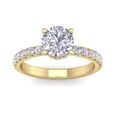 thumbnail image 2 of SuperJeweler 2 Carat Round Shape Hidden Halo Diamond Engagement Ring In 14 Karat Yellow Gold For Women, 2 of 6