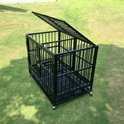 Walnest 37 Heavy Duty Dog Playpen Crate Kennel Cage with Tray & Wheels,Medium