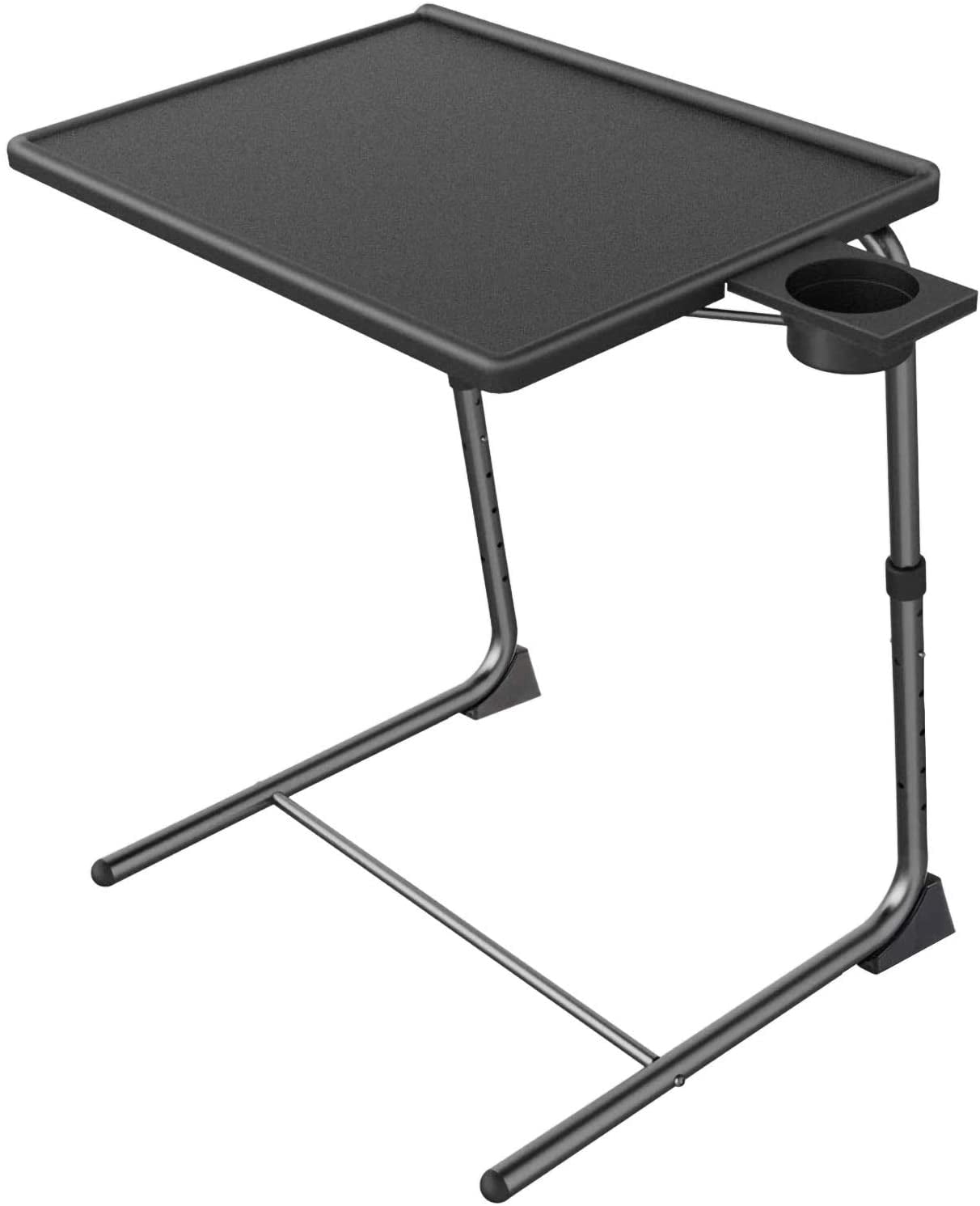 Adjustable to 6 Heights 3 Angles Home Office Desk Portable Table Mate Ultra Folding TV Dinner Laptop Tray Side Table and Cup Holder