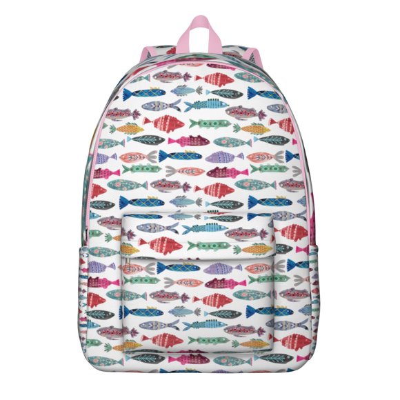 Sac à Dos de Voyage Vie Marine Plage Corail Léger en Toile Sac à Livres avec Poissons Tropicaux Océan et Bord de Mer Oeuvres Nautiques Confortable Transport Grande Capacité Antivol Fonctionnalités Multifonctions pour Tra