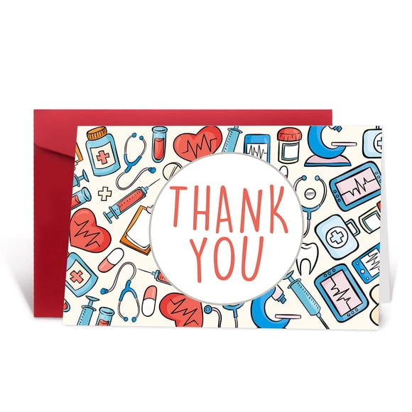 Tarjeta de agradecimiento Abeletree para médicos y enfermeras 20 x 14 cm