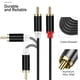 thumbnail image 3 of Adaptador auxiliar de audio con cable RCA para iPhone, cable auxiliar con divisor en Y de 2 conectores macho para iPhone para amplificadores, coches, sistemas de cine en casa, altavoces y más, 3 of 8
