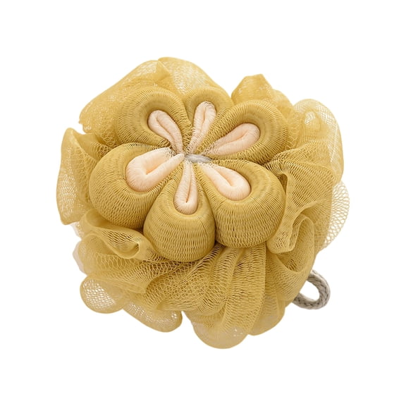Leodye 1pcs Plum Blossom-Shaped Bath Flower - Soft Cleaning Accessory, Hanging Design & Holiday Gift -4.7x3.1in