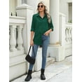 thumbnail image 3 of Zeagoo Plaid Shirts for Women Flannel Long Sleeve Shacket Loose Business Casual Blouses Gingham Button Down Shirts for Fall, 3 of 4