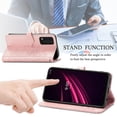 thumbnail image 5 of SaniMore for T-Mobile REVVL V+ 5G 6.8" Wallet Case with Embossed Mandala PU Leather Flip Protection Wrist Strap Credit Card Holder Kickstand Shockproof Case for T-Mobile REVVL V+ 5G, Rosegold, 5 of 8
